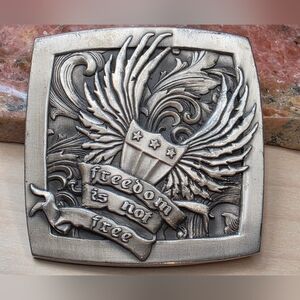 Freedom Is Not Free Metal Belt Buckle By Revere Collective